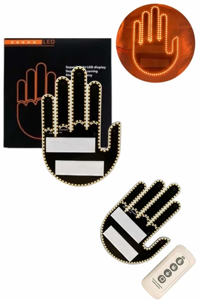 Uzaktan Kumandalı Araba Parmak Hareketi Işığı Parmak Işığı LED Araba Arka Pencere - Resim 4