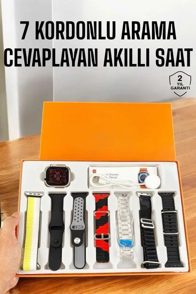 Akıllı Saat 7 Kordonlu Bildirim Görebilen Metal Kordon GPS Özelliği ürün görseli 1