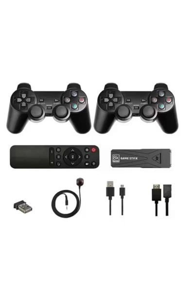 Game Stick Çift Oyun Konsolu Smart TV Game Box 8k Ultra HD 64 Gb - Resim 4