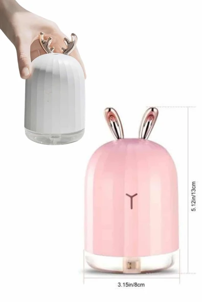 Aromaterapi Hava Nemlendirici Dekoratif USB Şarjlı Tavşan Nemlendirici - Resim 5