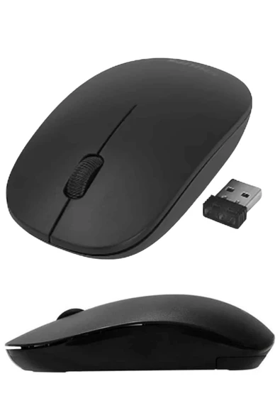Kablosuz Bağlantı Yüksek Hassasiyetli Kablosuz Wireless Siyah Mouse - Resim 4