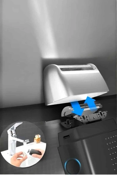 Tıraş Makinesi Islak Ve Kuru Kullanıma Uygun Kablosuz Taşınabilir - Resim 2