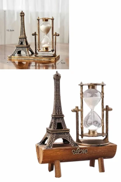 Paris Eyfel Kulesi Hediyelik Eyfel Retro Kum Saati Dekoratif Eşya - Resim 4