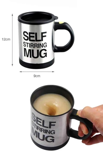Karıştırıcı Özellikli Mikser Kupa Bardak Kompakt Taşınabilir Mug - Resim 4