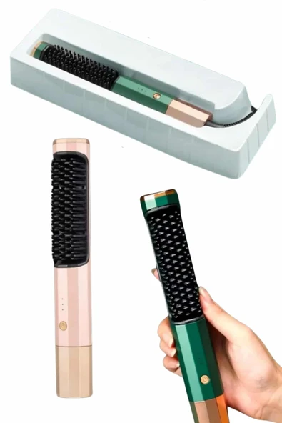 Düzleştirici Fırça Saç Düzleştirici Arada Fön Tarak Taşınabilir - Resim 4