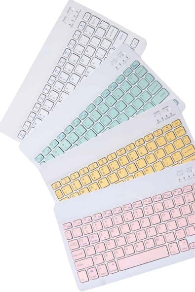 Bluetooh Wıreless Keyboard Siyah Q Klavye İOS Ipad Android Windows Uyumlu - Resim 4