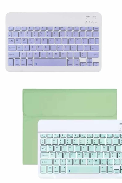 Android ve İOS Uyumlu Bluetooth Kablosuz Türkçe Q Klavye Renkli - Resim 2