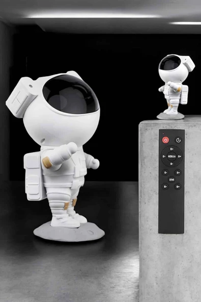Çocuklara Özel Projeksiyon Astronot Lamba Speaker Sevimli - Resim 3