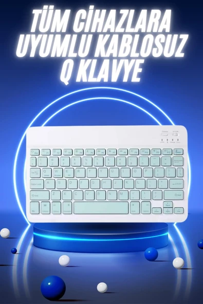 Bluetooth Şarj Edilebilir Mini Q Klavye Kablosuz Taşınabilir ürün görseli 1