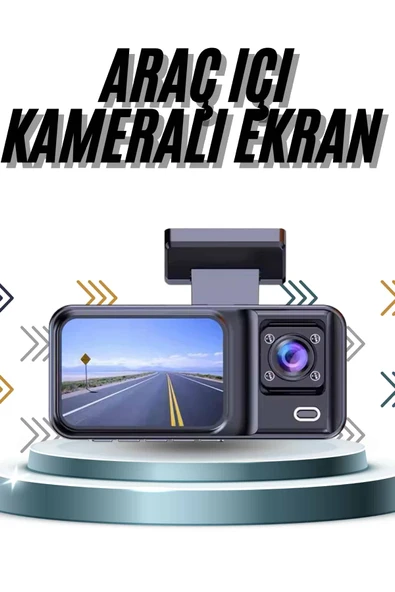 DVR Araç İçi Kamera Ön ve İç Kamera 2 İnç Ekranlı Çift Kamera ürün görseli 1