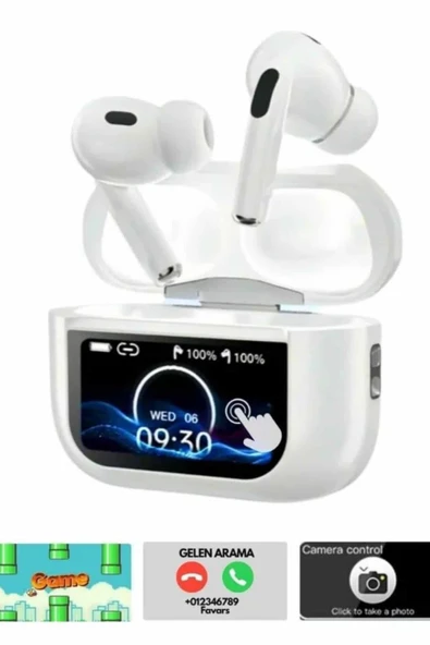 Dokunmatik Ekranlı Bluetooth Kulaklık TWS İOS Android Tüm Telefonlara Uyumlu Kulaklık - Resim 4