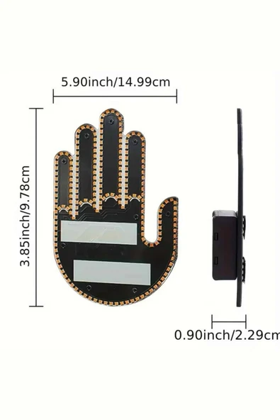 Kumandalı El Led Araba İçi 4 Farklı Mod El Orta Parmak Led - Resim 4