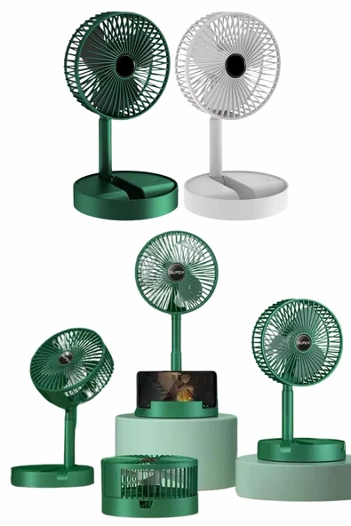 Katlanabilir Teleskopik Şarjlı Fan Masaüstü Soğutucu Vantilatör - Resim 2