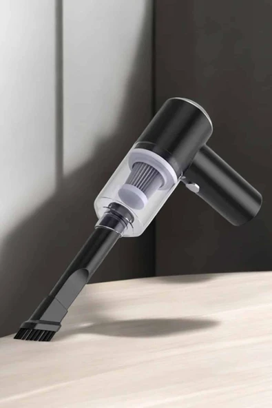 Üflemeli Güçlü Vakumlu Ev Ofis Araç Süpürgesi El Süpürgesi Şarjlı - Resim 4