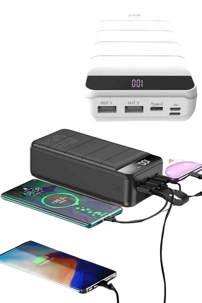 Hızlı Taşınabilir 50.000 Mah Powerbank Led Ekran Android ve İOS Uyumlu - Resim 4