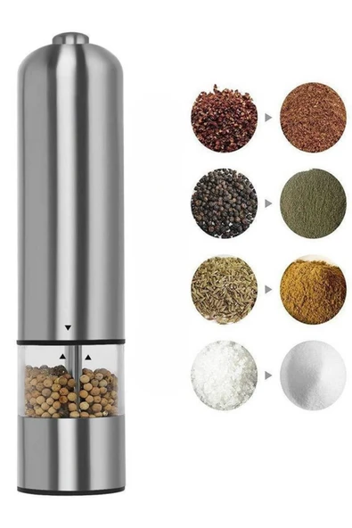 Işıklı Otomatik Tuz ve Karabiber Öğütücü Baharat Öğütücü - Resim 4