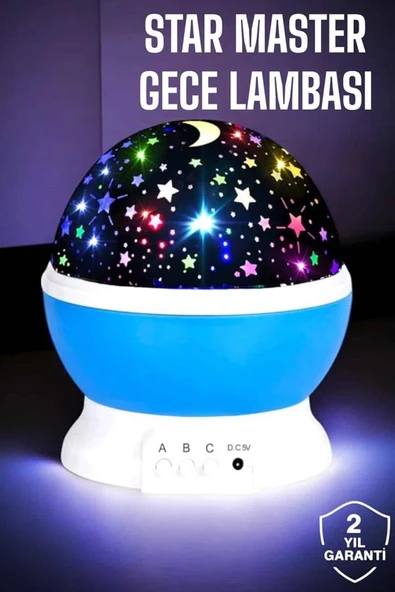 Yıldızlı Gökyüzü Projeksiyon Gece Lambası Hareketli Işık Şovu - Resim 2