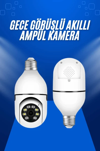 Ev Kamerası Wifi Kamerası Gece Görüşlü Akıllı Ampül Kamera ürün görseli 1