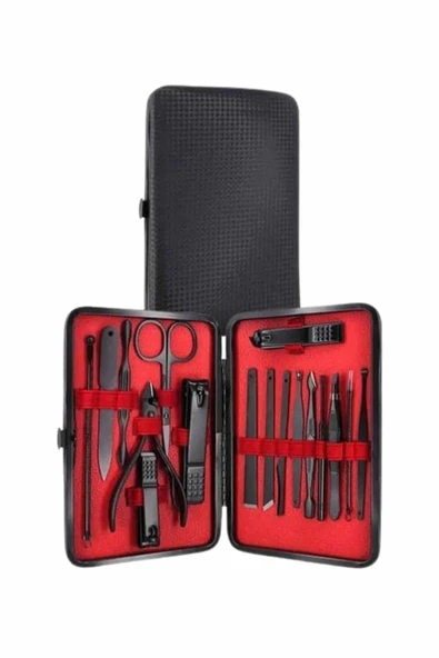 17 Parça Manikür Pedikür Seti El Ayak Bakım Seti Tırnak Makası Törpü - Resim 2