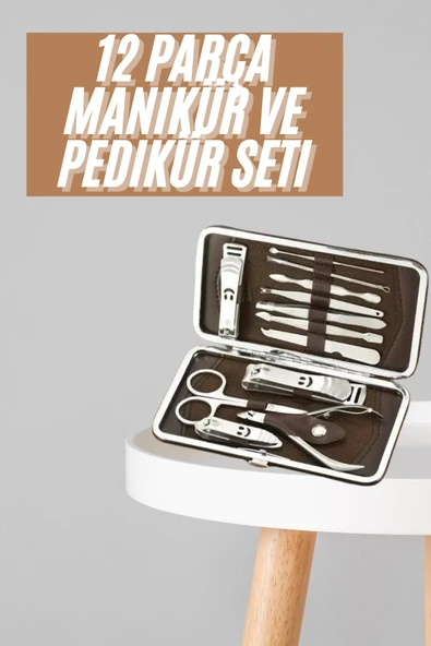 Tırnak Bakım Seti Tırnak Düzeltme Batık 12 Parça Çanta Tipi Manikür Pedikür ürün görseli 1
