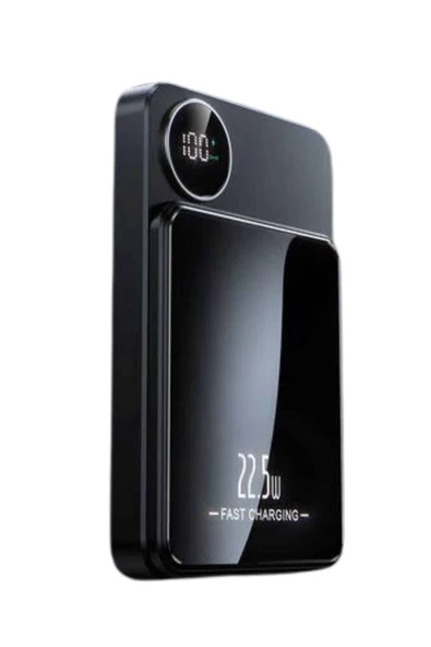 Magsafe Powerbank 10.000 mAh 22.5 Watt Hızlı Şarj Göstergeli Kablosuz Taşınabilir Şarj - Resim 2