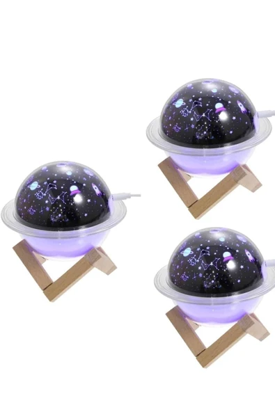Hava Nemlendirici Led Işıklı Gece Lambası Yıldız Görünümlü Renk Değiştiren - Resim 3