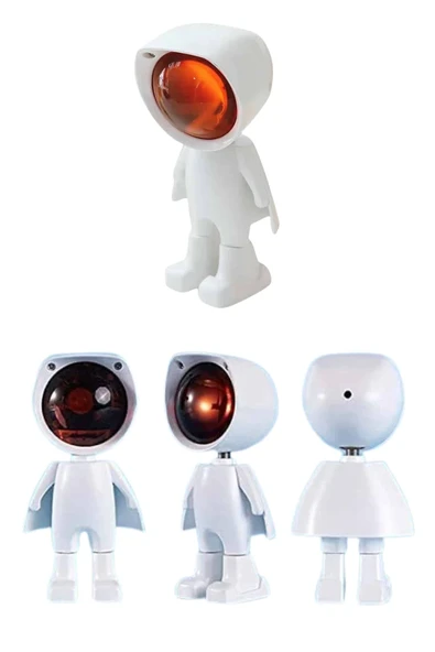 Projeksiyon Güneş Lambası Astronot Gün Batımı Projektör LED Işıklı - Resim 3