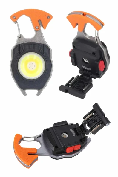 Çok İşlevli Acil Durum Işığı USB Şarjlı Cep Feneri 7 Farklı Mod - Resim 4