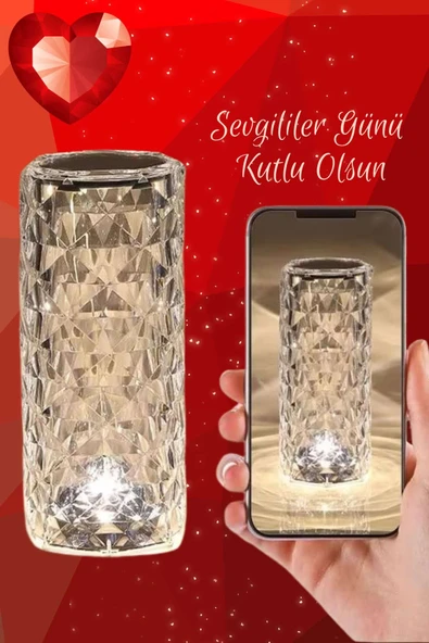 Sevgililer Gününe Özel Romantik Kristal Gece Lambası Sevgiliye Hediye - Resim 4