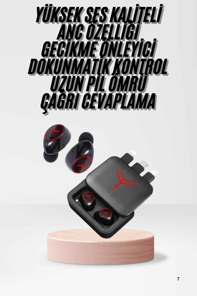 Kablosuz Şarj Göstergeli Powerbank Özellikli Bluetooth Kulaklık Çağrı Cevaplayabilen - Resim 2
