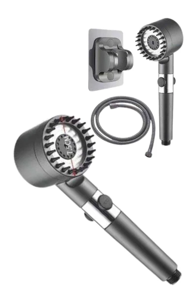 Yeni Nesil Duş Başlığı Paslanmaz Çelik Masaj Etkili Ergonomik Tasarım Su Basınçlı - Resim 4