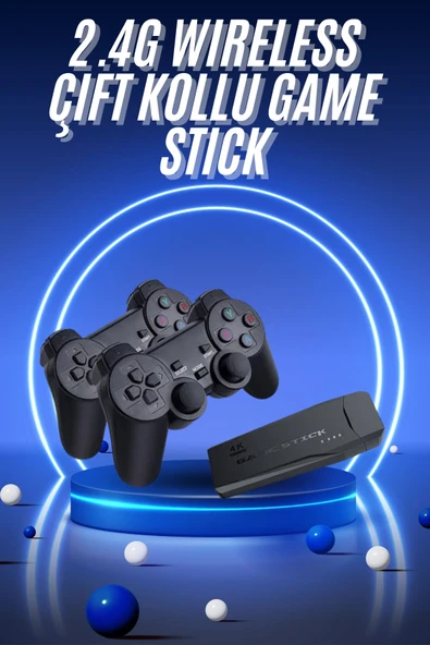 Retro Game Stick Çift Kol Kablosuz Atari Oyun Konsolu 2.4g Uyumlu ürün görseli 1