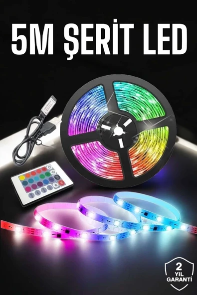 Led Işık 5 Metre Şerit Led RGB Işıklı ürün görseli 1