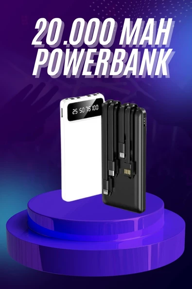 Powerbank 20.000 MAH Hızlı Şarj Özellikli Taşınabilir USB Girişli ürün görseli 1