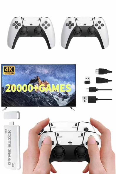 yeni nesil 3D 4K 2000 Oyunlu Game Stick Oyun Konsolu Çift Konsol ürün görseli 1