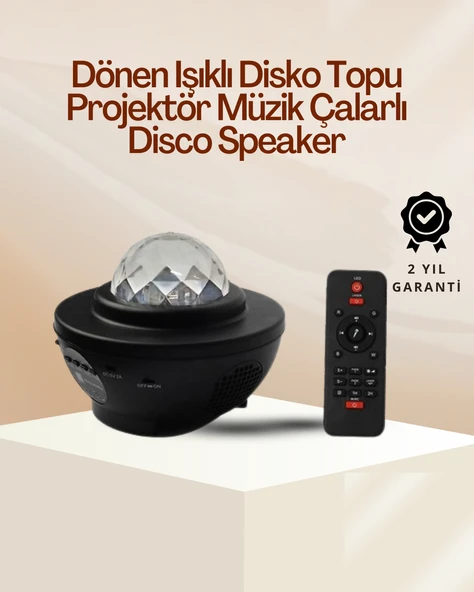 Yıldız & Okyanus Dalga Projektörü – Bluetooth / USB Hoparlörlü ürün görseli 1