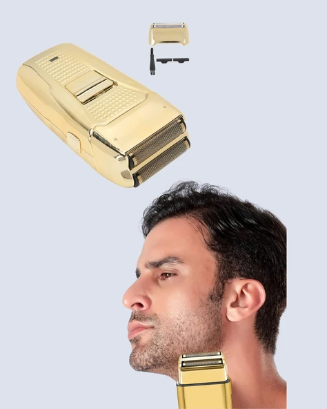 Erkek Saç Sakal Tıraş Makinesi Kablolu Altın Renk Dayanıklı - Resim 2