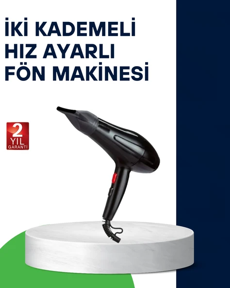 2200W Saç Kurutma Makinesi Soğuk ve Sıcak Üfleme Fonksiyonlu ürün görseli 1