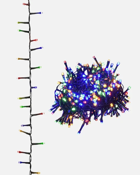 Siyah Kablolu LED Dekor Işık – 50 Ampullü, 8 Farklı Işık Modu, Suya Dayanıklı Tasarım - Resim 2