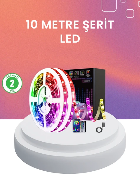 10 Metre Telefon Kontrollü Smart Şerit Led USB RGB Kumandalı ürün görseli 1