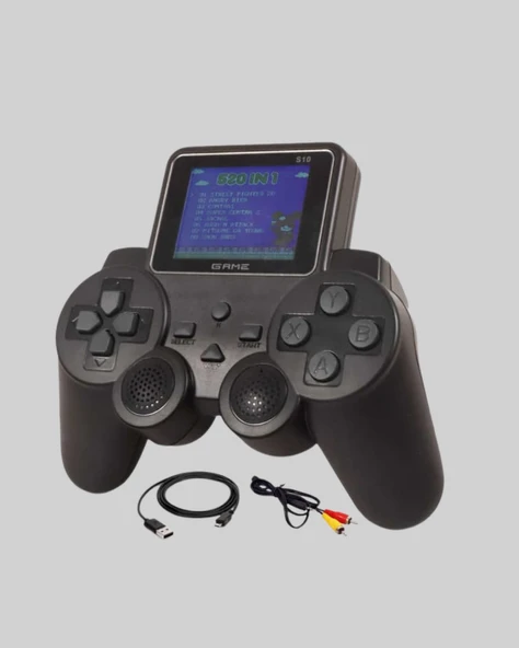 500 Dahili Oyunlu Taşınabilir Retro El Konsolu-2.4 inç Renkli Ekranlı - Resim 4