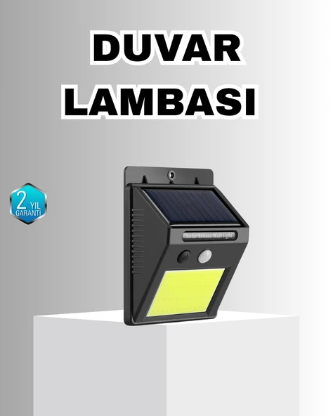Solar Güçlü LED Dış Mekan Lambası – Güneş Enerjisiyle Şarj Olan Sensörlü Bahçe Işığı ürün görseli 1