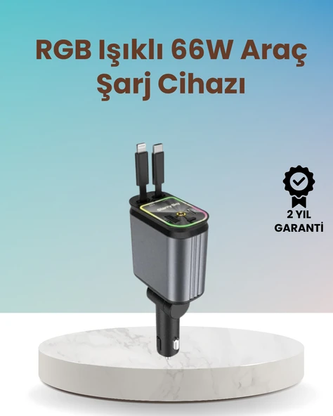 BMW, Mercedes, Audi, Volkswagen Araçlar için 4’ü 1 Arada Hızlı Şarj Cihazı ürün görseli 1