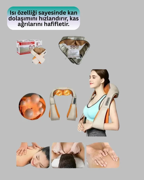 Ev Tipi Ovmalı Isıtmalı Boyun Omuz Bel Masaj Aleti Kolay Kullanım ürün görseli 1