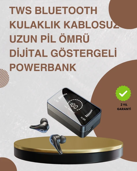 Bluetooth 5.1 Kablosuz Kulaklık – 3500 mAh Şarj Kutulu ürün görseli 1