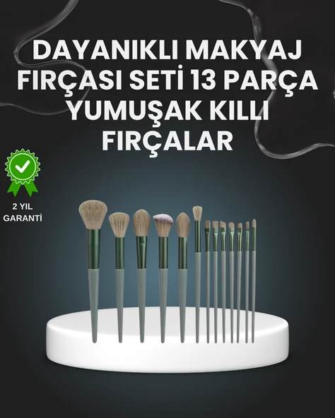 13'lü Fiber Kıllı Yumuşak Makyaj Fırçası Seti Taşınabilir ve Ergonomik Tasarım ürün görseli 1