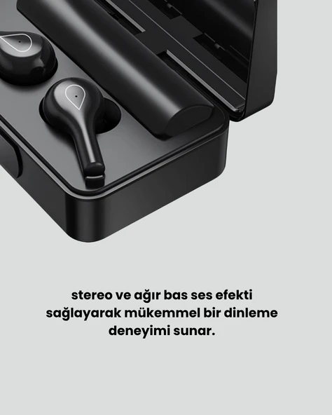 Bluetooth 5.1 Kablosuz Kulaklık – 3500 mAh Şarj Kutulu - Resim 4