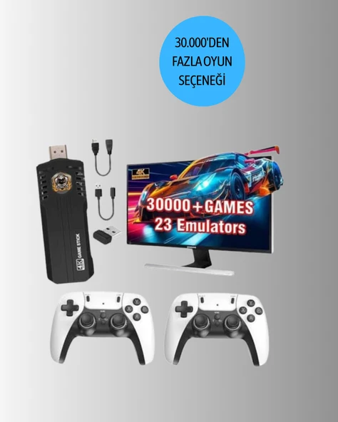 Kablosuz Retro TV Oyun Konsolu – 30.000+ Oyun, HD Çıkış & Kablosuz Gamepad ile Efsanevi Oyun Deneyimi - Resim 4