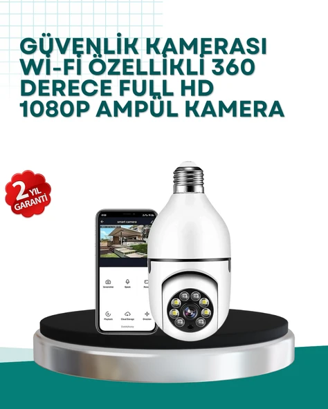 360° Panoramik Görüntüleme Sunan Ampul Tipi Güvenlik Kamerası ürün görseli 1