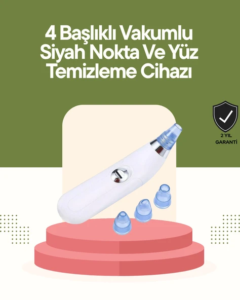USB Destekli 4 Başlıklı Siyah Nokta Vakum Cihazı – Gözenek Temizleyici ve Cilt Yenileyici Bakım Aleti ürün görseli 1